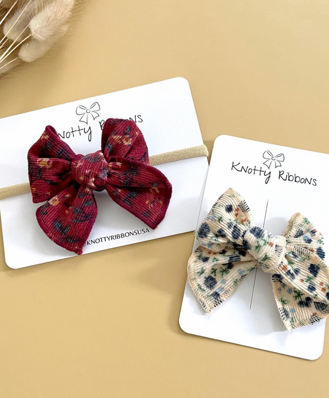 Corduroy Knot Bows