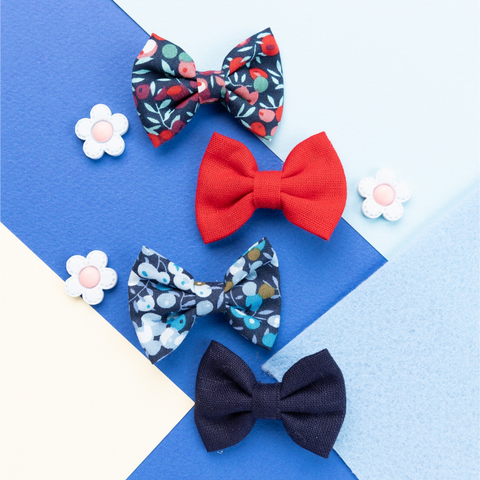 Kids Alligator Hair Clips- Dark Blue, Red & Floral