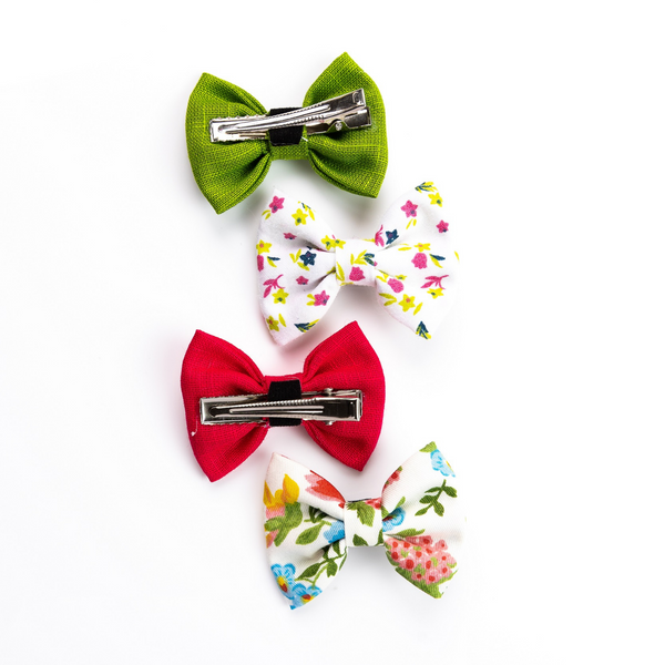 Kids Alligator Hair Clips- Green, Dark Pink & Floral