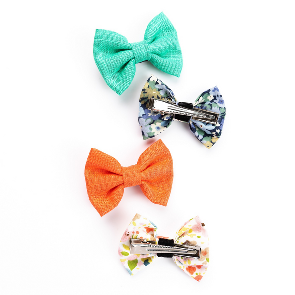 Alligator Hair Clips- Orange, Green & Floral