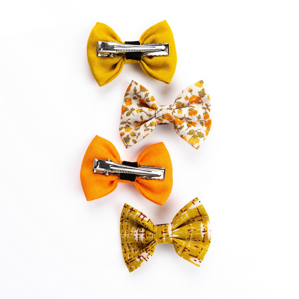 Alligator Hair Clips- Orange, Mustard & Floral