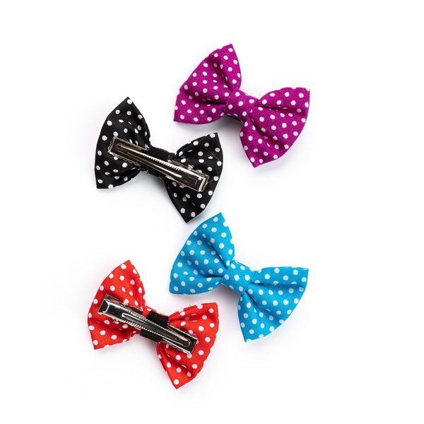 Polka Dots Alligator Hair Clips- Red, Blue, Black & Purple