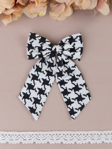 Oversized Abstract Printed Sailor Bow Alligator Hair Clip- Black & White