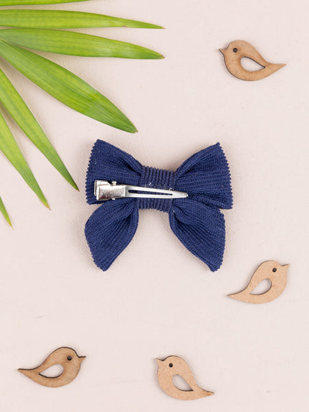 Corduroy Sailor Bow Alligator Hair Clip- Royal Blue