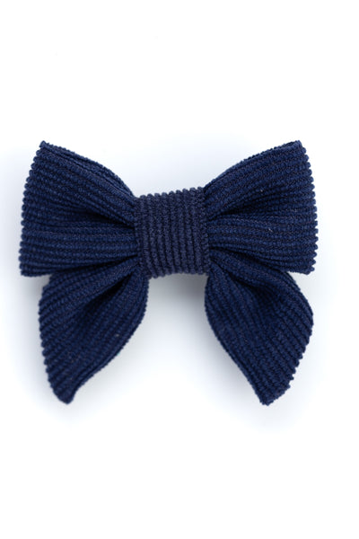 Corduroy Sailor Bow Alligator Hair Clip- Royal Blue