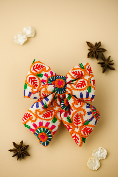 Garba Big Bow Alligator Clip- Multicolor