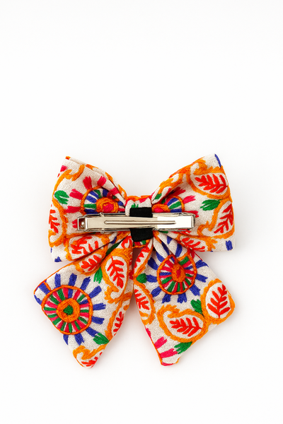 Garba Big Bow Alligator Clip- Multicolor