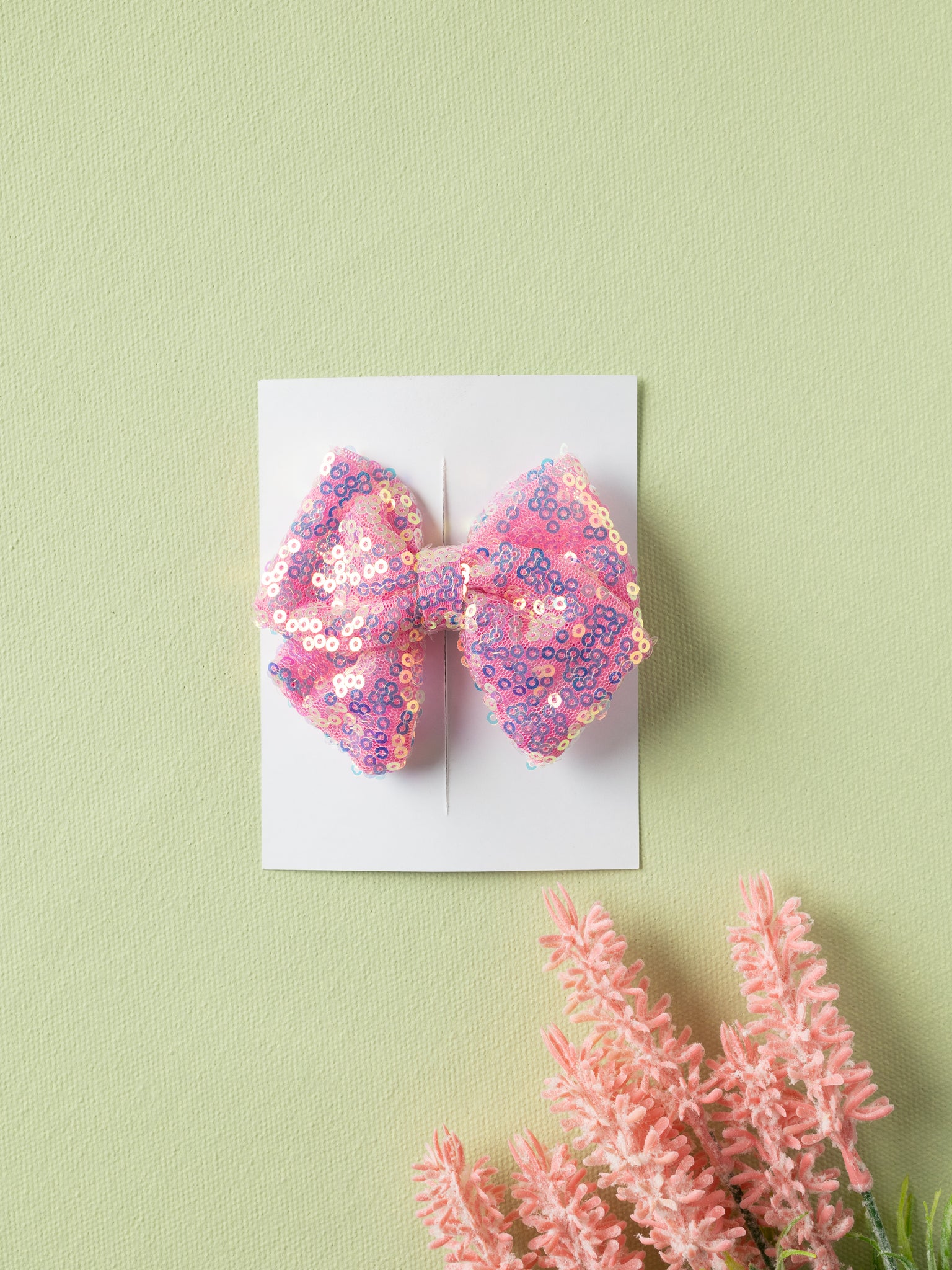 Girls  Sequin Embellished Alligator Hair Clip- Pink