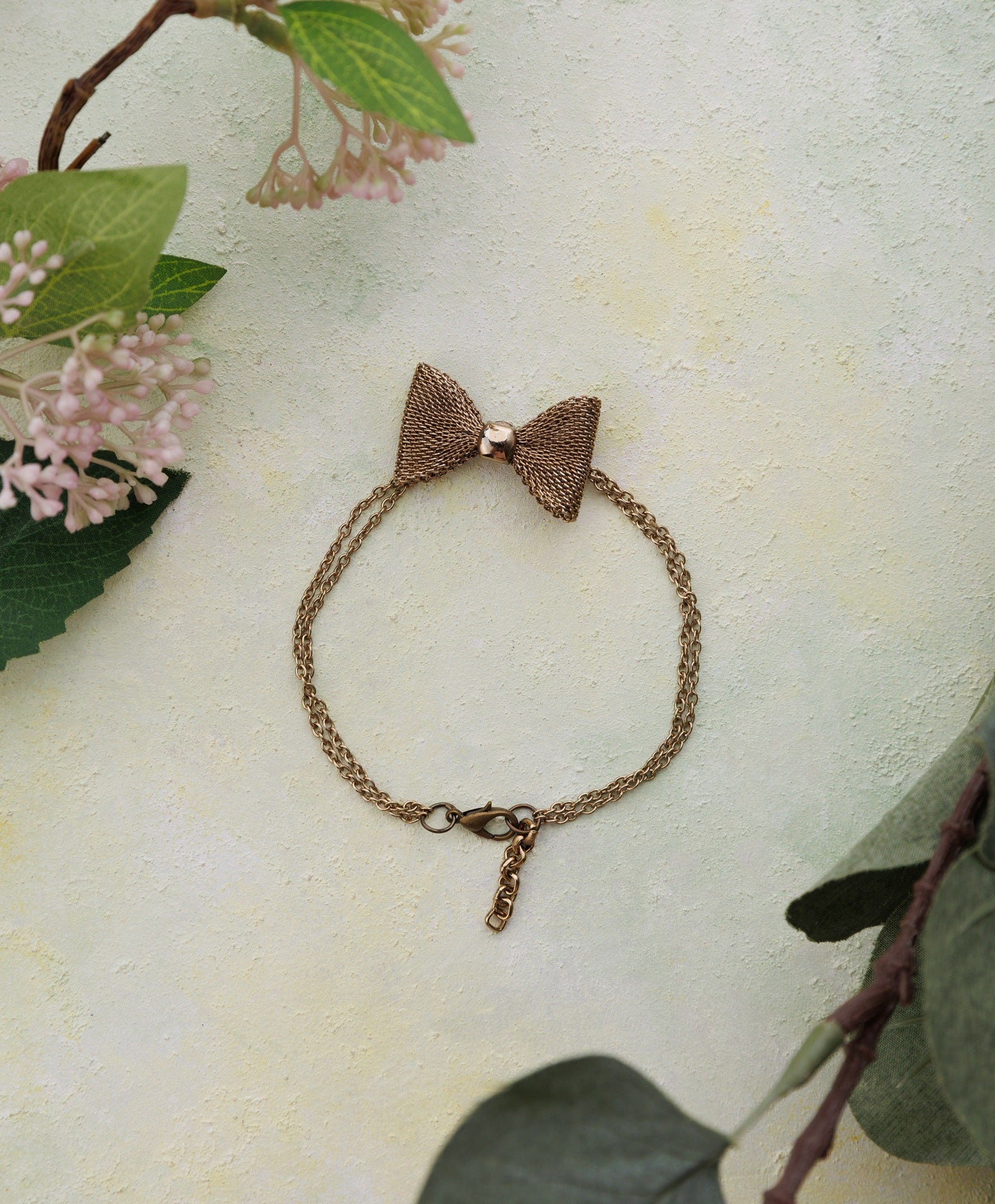 Sweet Bow Tie Chain Bracelet - Bronze
