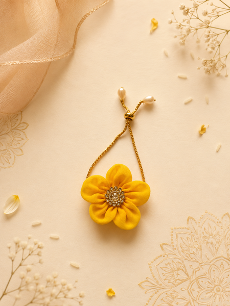Floral Chain Bracelet- Yellow