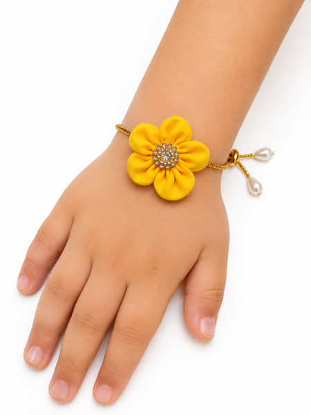Floral Chain Bracelet- Yellow