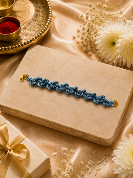 Princess Stone Twisted Bracelet- Blue