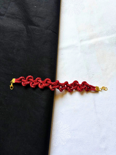 Princess Stone Twisted Bracelet- Red