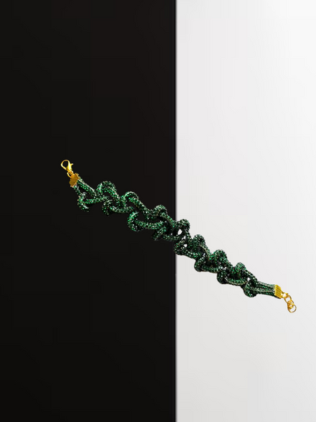 Princess Stone Twisted Bracelet- Green