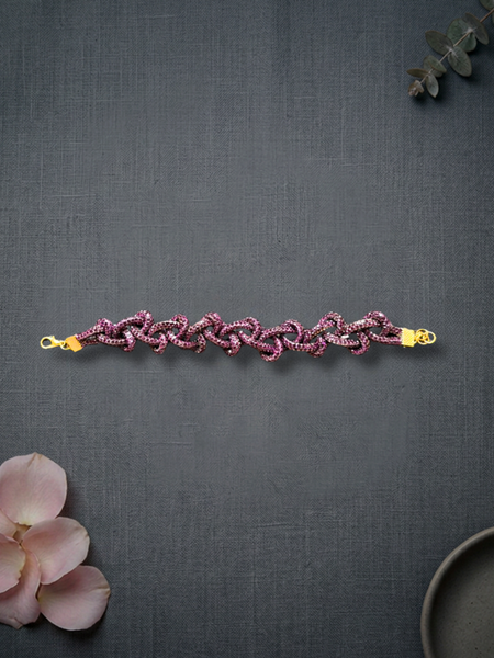 Princess Stone Twisted Bracelet- Purple