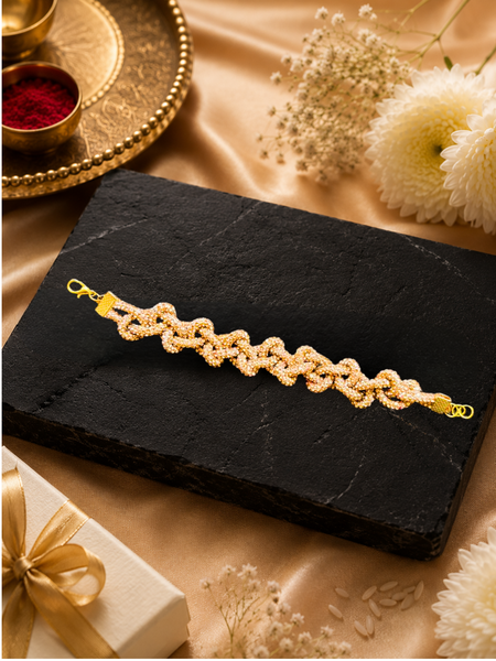 Princess Stone Twisted Bracelet- Rose Gold