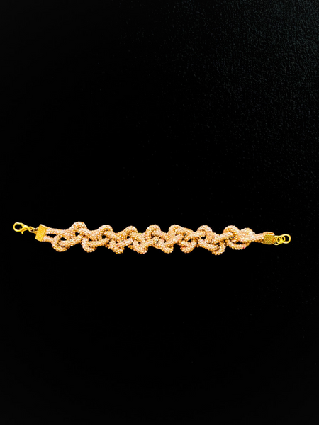 Princess Stone Twisted Bracelet- Rose Gold