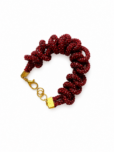Princess Stone Twisted Small Bracelet- Red