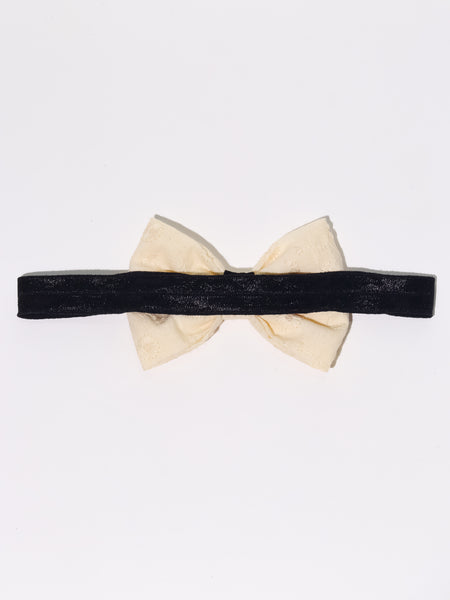 Solid Hakoba Bow Headband- Off White