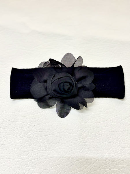 Chic Floral Baby Headband- Black