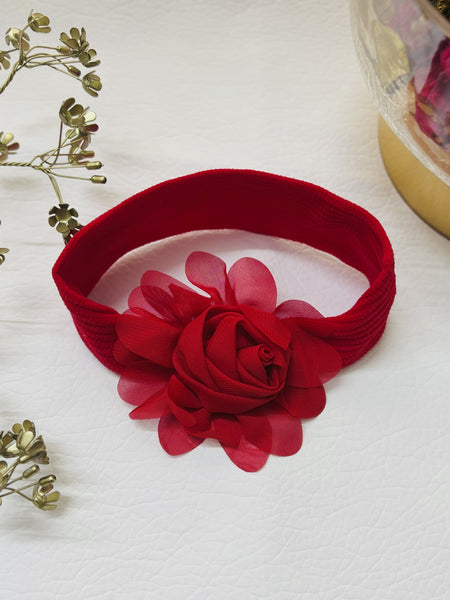 Chic Floral Baby Headband- Red