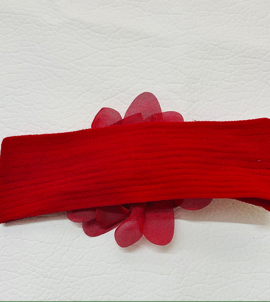 Chic Floral Baby Headband- Red