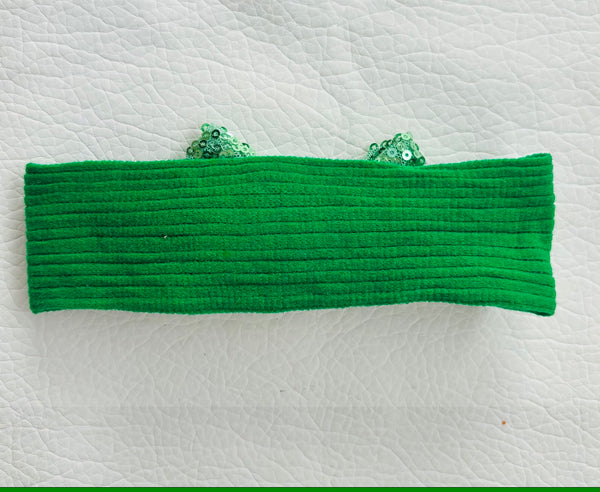 Festive Sequin Baby Headband- Green