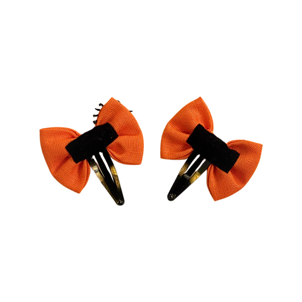 Set of 2 Halloween Spider HairClip- Orange