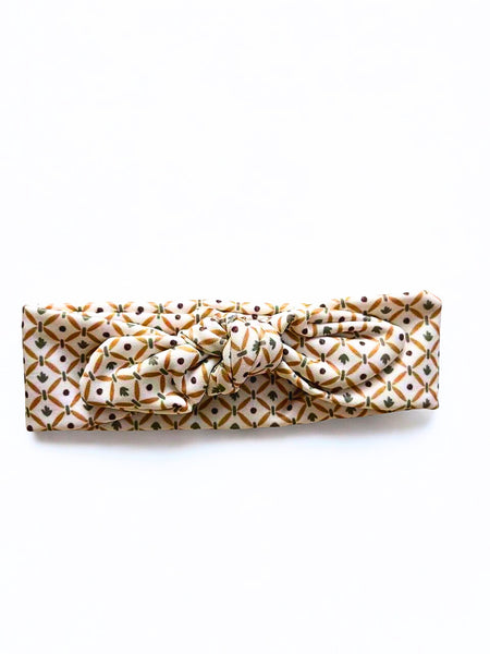 Girl Geo Knot Headband- Brown