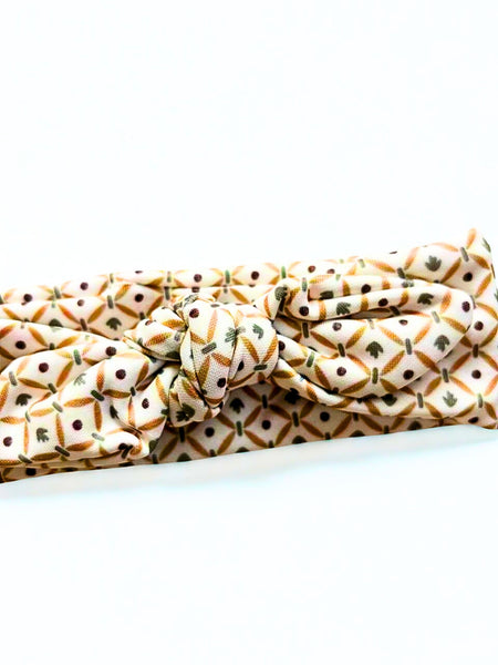 Girl Geo Knot Headband- Brown
