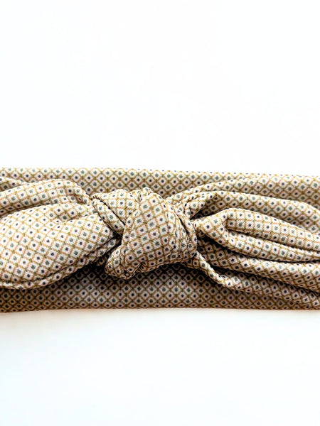 Girl Diamond Knot Headband- Beige