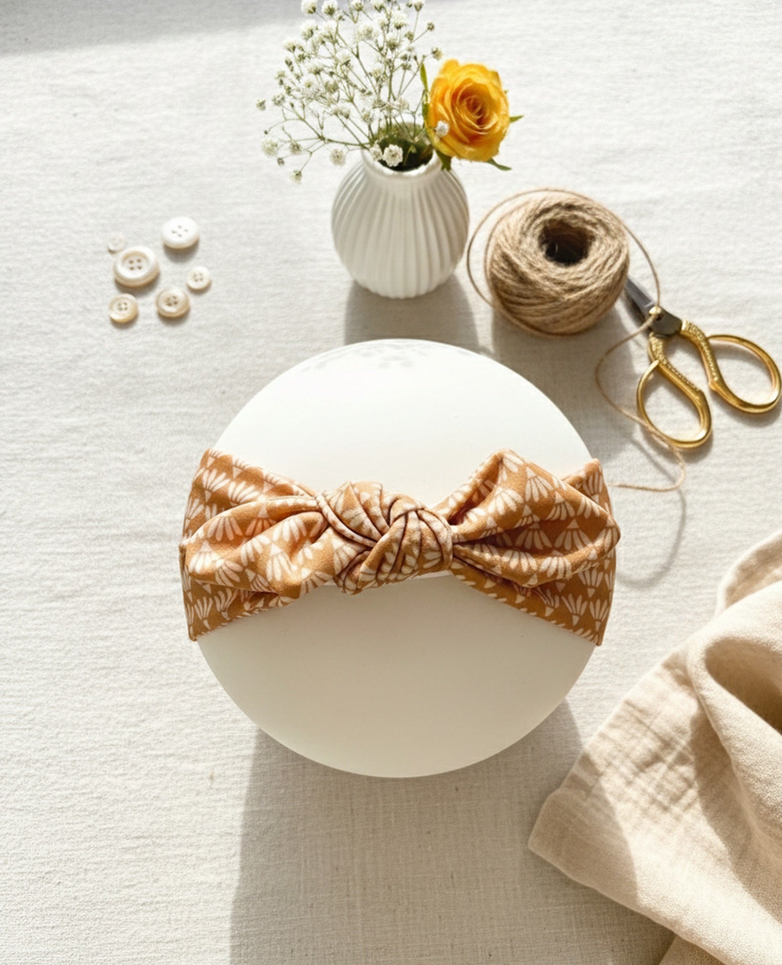 Girl Bloom Knot Headband- Amber