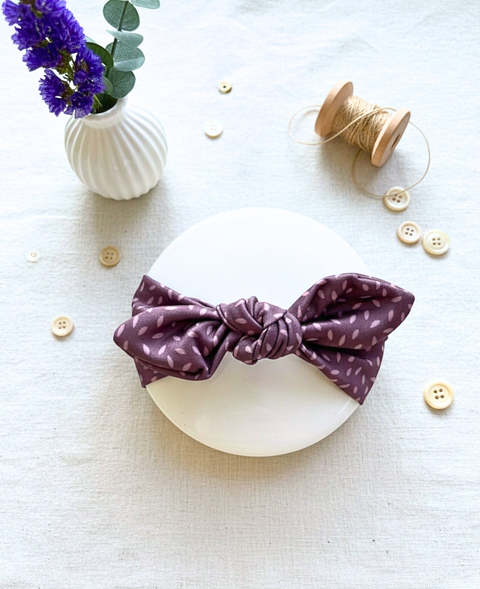 Girl Petal Knot Headband- Purple