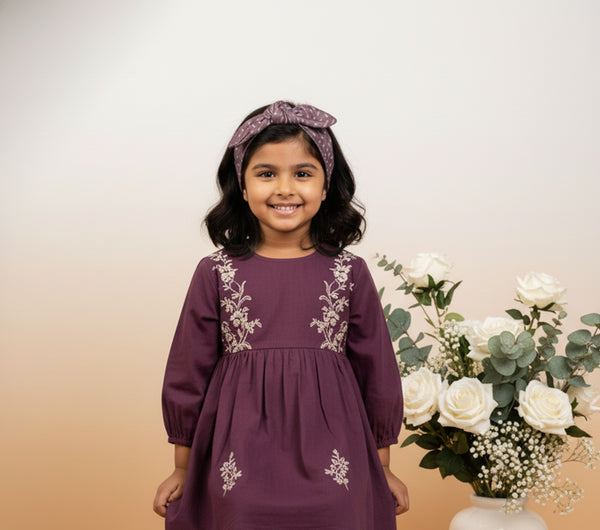 Girl Petal Knot Headband- Purple