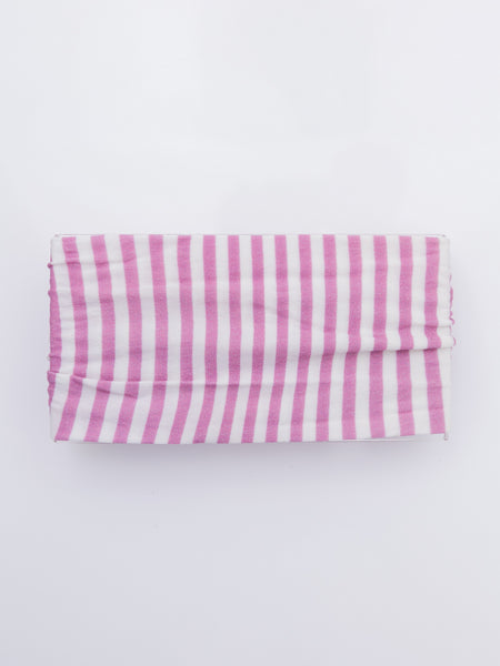 Checkered Knot Top Headwrap - Pink & White