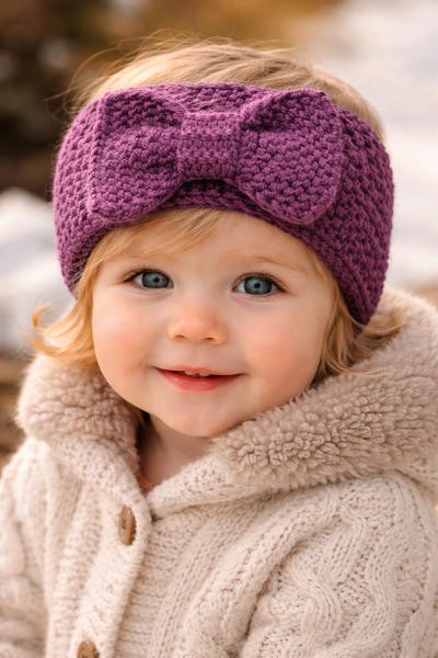 Woolen Bow Turban Headband – Winter Essential for Little Ones