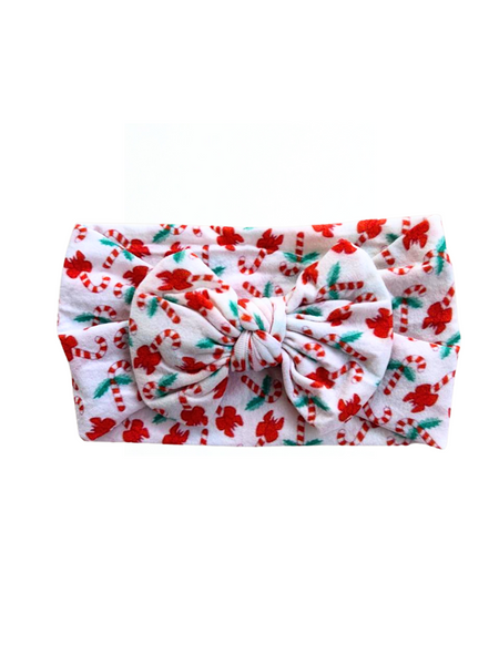 Christmas Candycane Print Headwrap- white