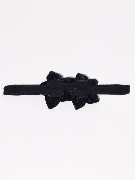 Velvet Newborn Flower Headband- Black