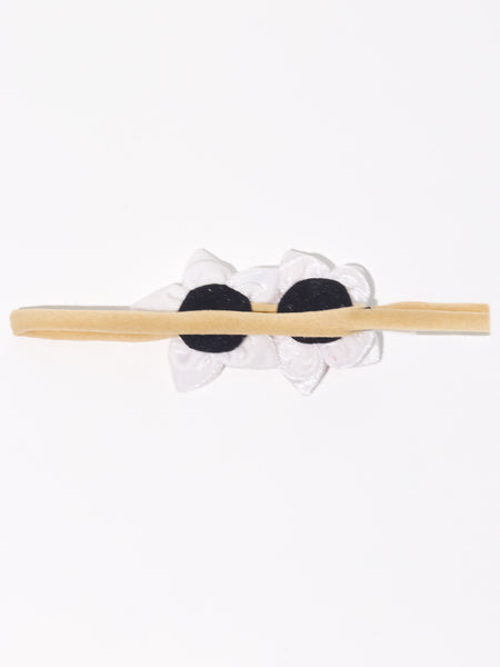 Velvet Newborn Flower Headband- White