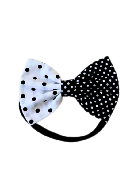 Baby 2-in-1 Polka Dot Bow Headband – Black