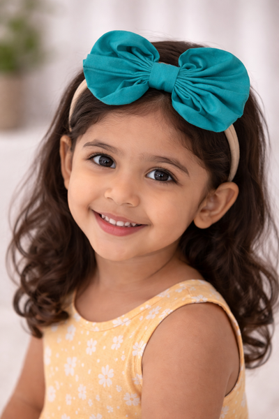 Fluffy Baby Headband- Teal