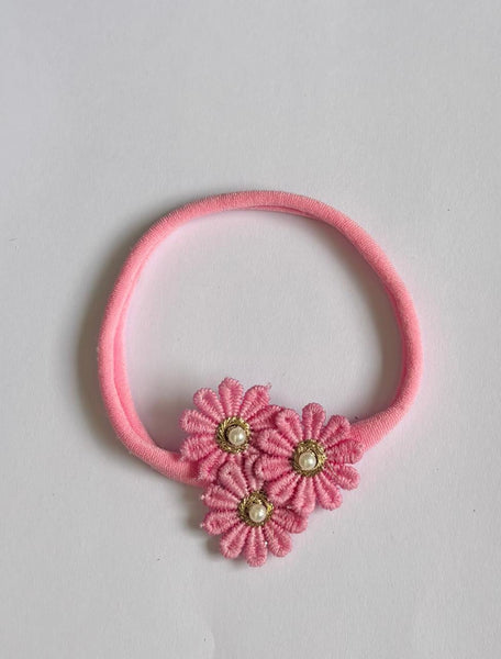 Soft Handmade Floral Headband- Pink