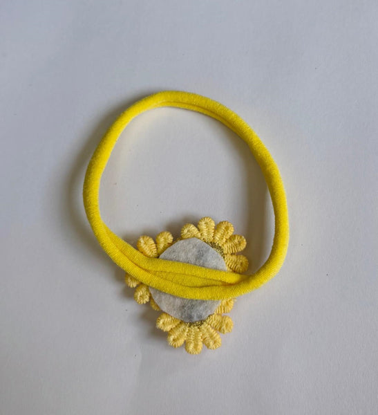 Soft Handmade Floral Headband- Yellow