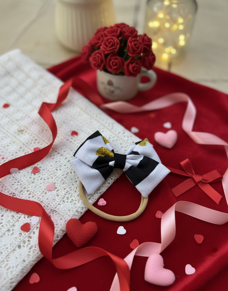 Valentine Bow Headband- White