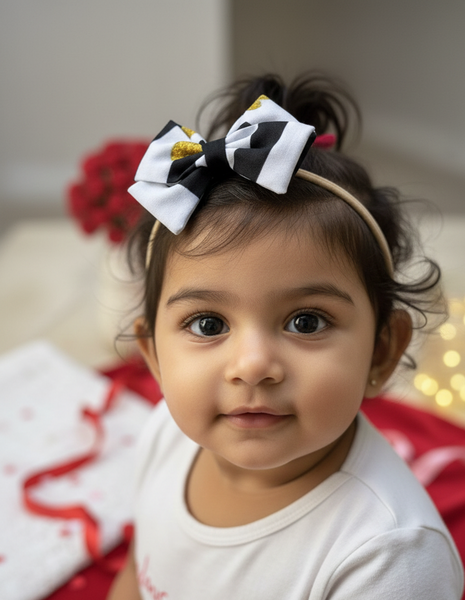 Valentine Bow Headband- White