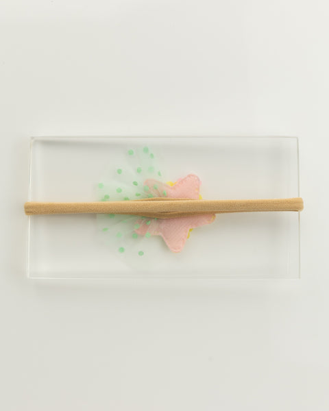 Sequined Embellished Tulle Star Kids Headband- Multicolored