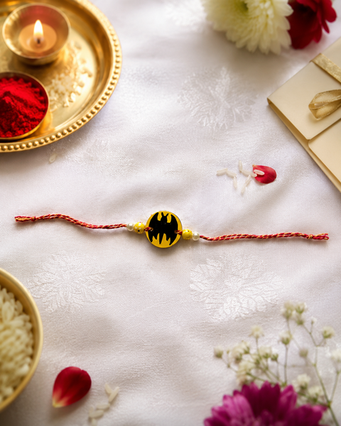 Kids Batman Rakhi- Yellow