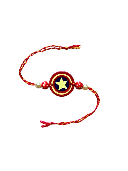 Kids Caption America Rakhi- Red
