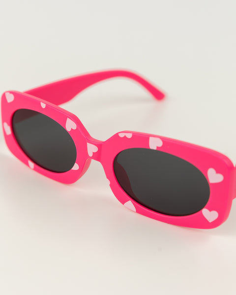 Kids Heart Printed Sunglasses - Pink