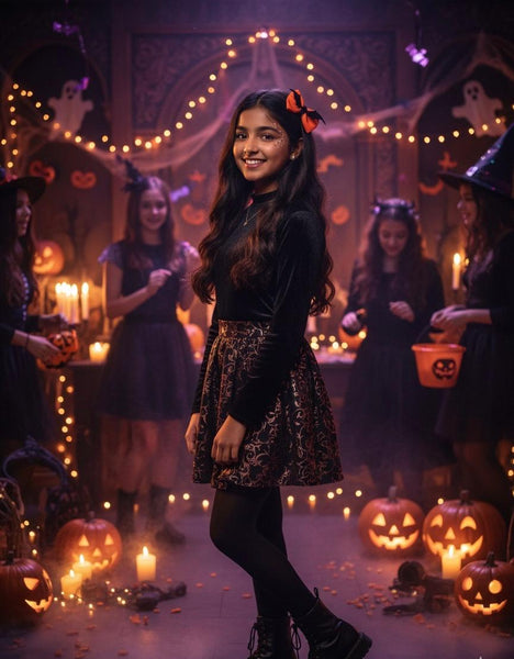 Halloween Alligator Clip Bat School Bow – Orange